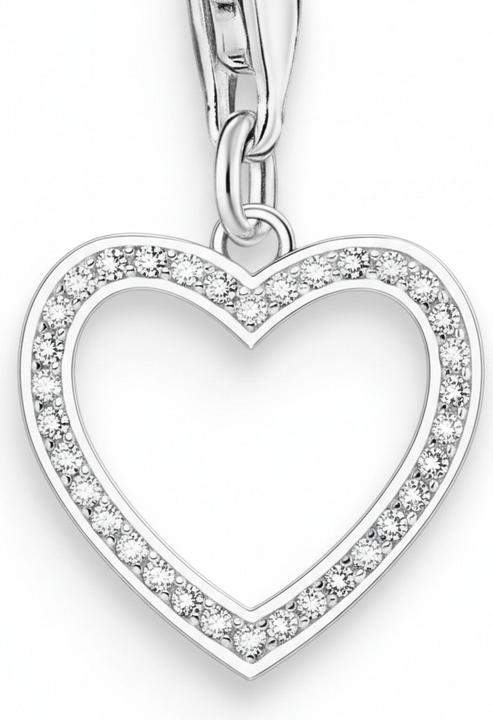 Immagine prodotto Thomas Sabo Charm-Anhänger Herz mit weissen Steinen Silber (Argento sterling)