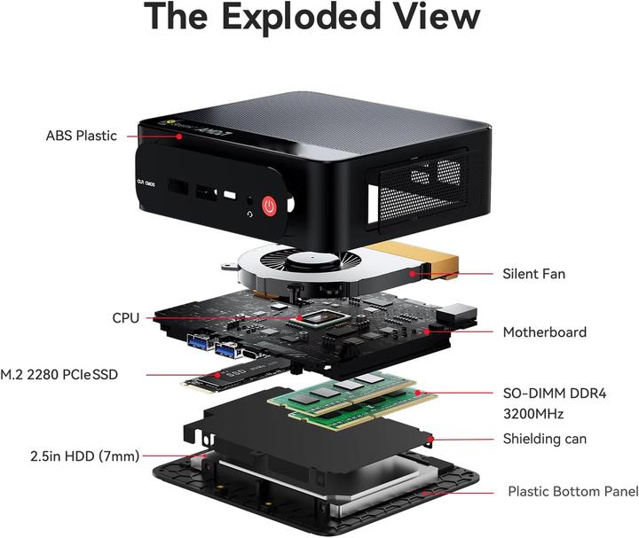 Produktbild Beelink SER5 (500 GB, 32 GB, AMD Ryzen 5 5500U, AMD Radeon Graphics)