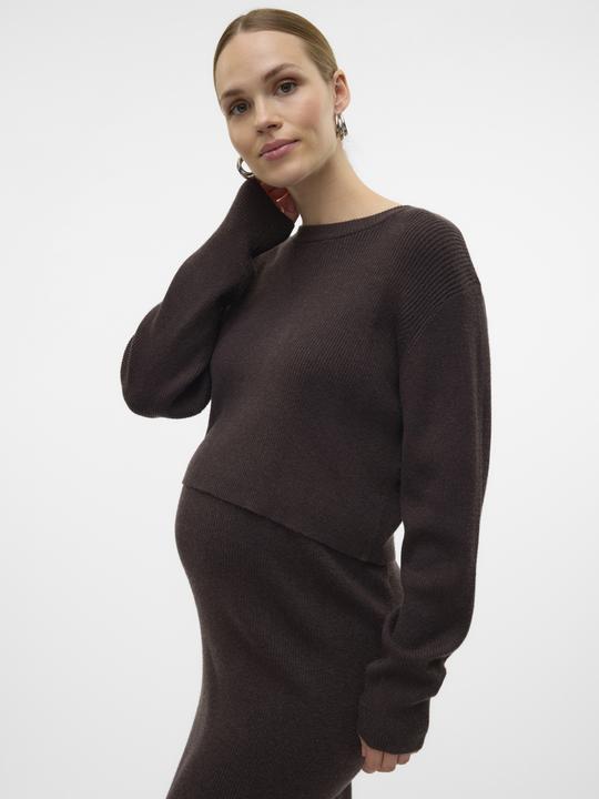 Produktbild Mamalicious Normal geschnitten Rundhals Gerippte Ärmelbündchen Tragetasche Strickpullover (XS)
