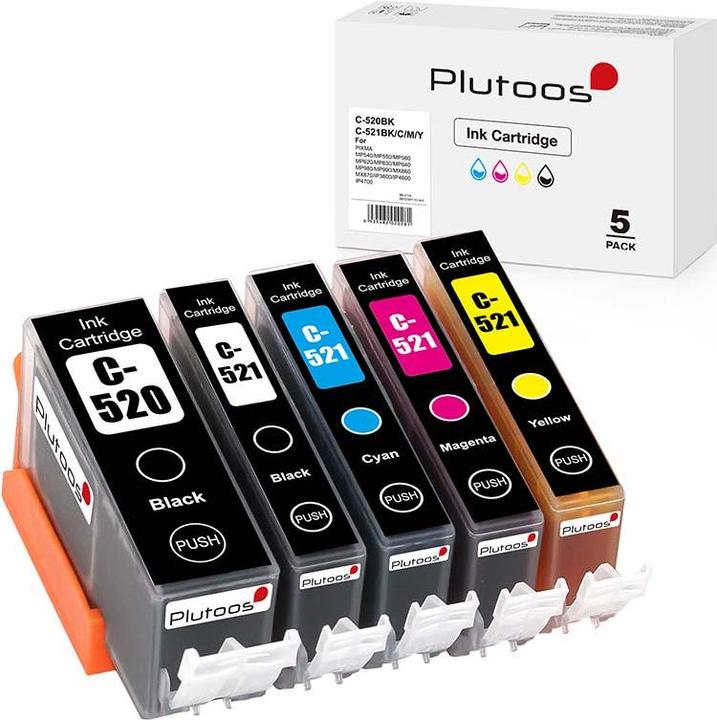 Produktbild Plutoos Canon PGI-520 CLI-521 Patronen XXL kompatibel, 5er Farbset (BK, C, M, PBK, Y)