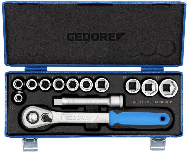 Image du produit Gedore Jeu de clés à douille métrique 1/ (10 mm, 12 mm, 13 mm, 14 mm, 15 mm, 16 mm, 17 mm, 18 mm, 19 mm, 22 mm, 24 mm)