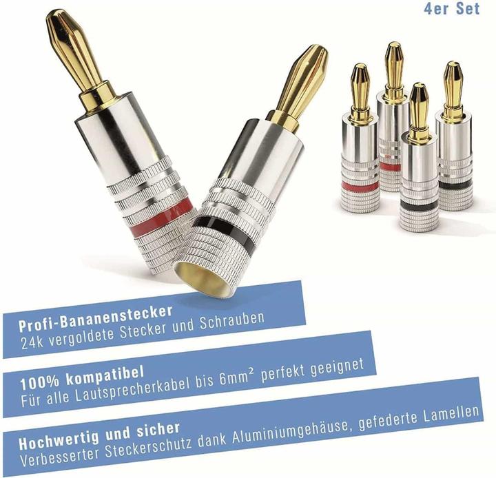 Produktbild Delock PureLink sonero Bananenstecker - schraubbar - 4er Set