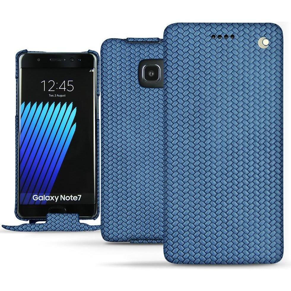 Noreve Lederschutzhülle vertikal (Samsung Galaxy Note 7), Smartphone Hülle, Blau