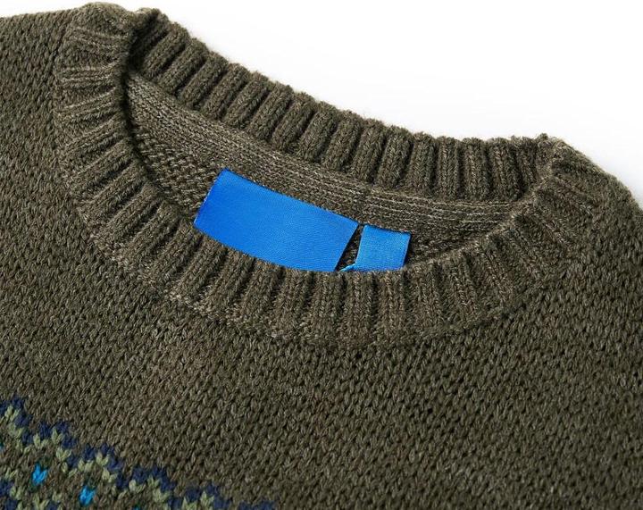 Actual product image VidaXL Kids jumper knitted khaki 104,Material: 100 (104)