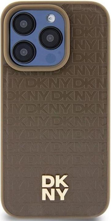Actual product image DKNY DKHMP14XPSHRPSW iPhone 14 Pro Max 6.7" brązowy/brown hardcase Leather Pattern Metal Logo MagSaf (Apple iPhone 14 Pro Max)