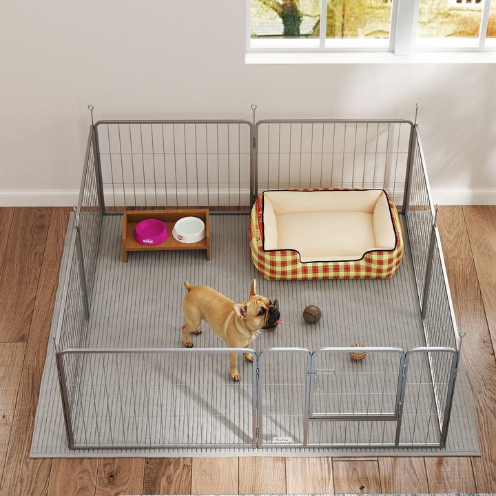 Produktbild PawHut Welpenauslauf Stahl Silber