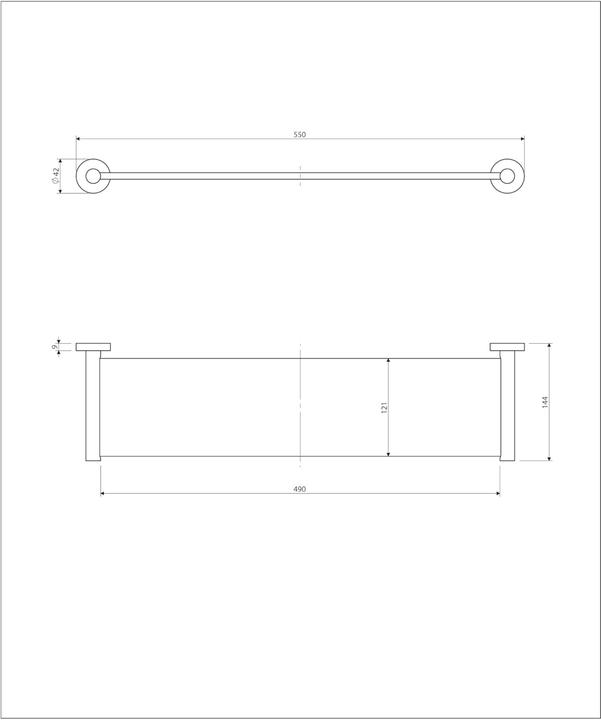 Image du produit Omnires Modern Project Badezimmerregal 55 cm gebürstetes Gold