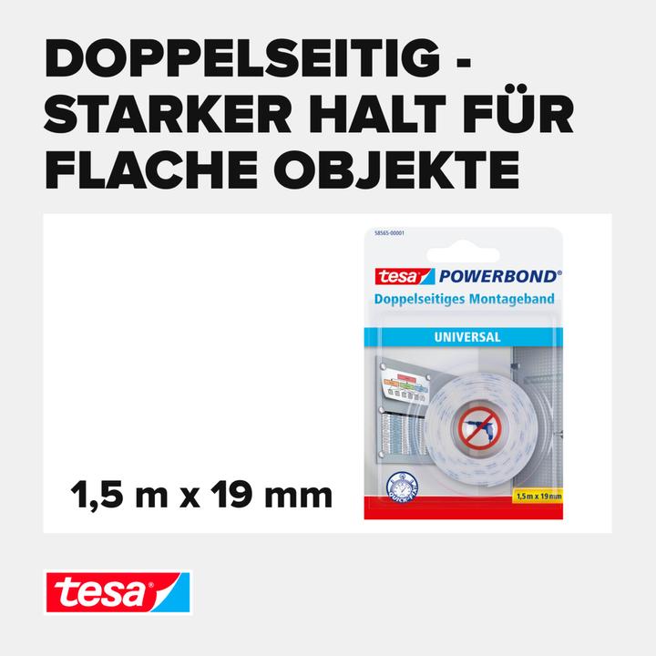Actual product image tesa Powerbond UNIVERSAL double-sided mounting tape (19 mm)