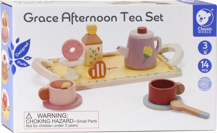 Immagine prodotto Classic World Set da tè Grace in legno con vassoio, 14 pezzi.