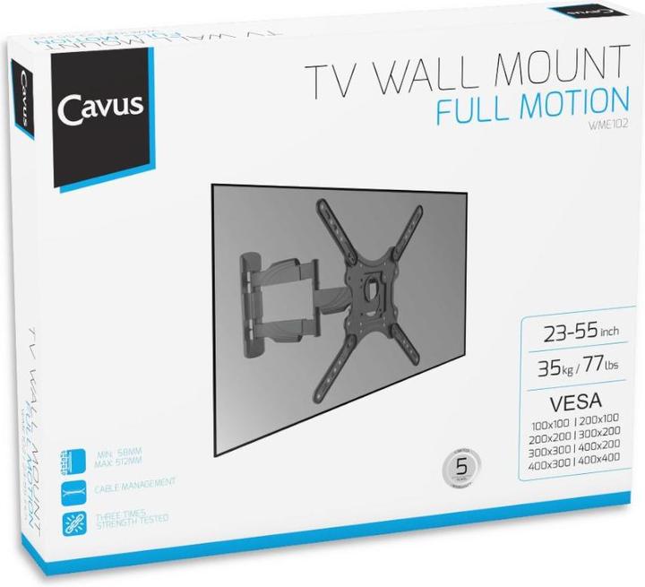 Produktbild Cavus WME102, Wandhalterung schwenkbar 23"-55" (Wand, 35 kg, 23" - 55")