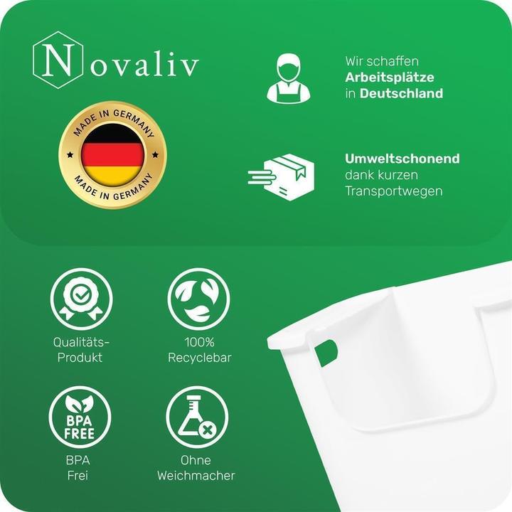 Actual product image Novaliv 2x Aufbewahrungsbox Bad Organizer Kleiderschrank Schubladen Ordnungssystem Weiss Wohnmobil Sc (35 x 25 x 25 cm)