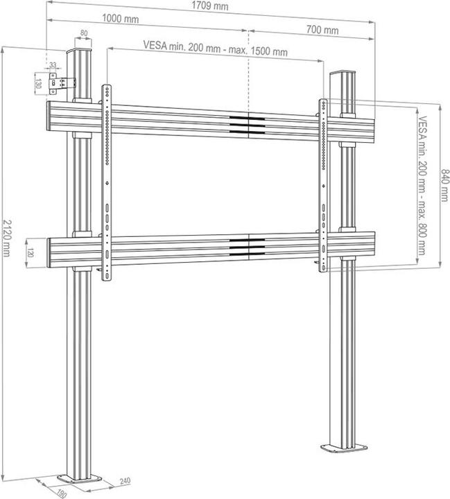 Actual product image Hagor CPS FLOOR-WALL SINGLE 86 - 110