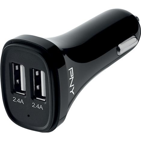 Thumbnail - PNY Dual USB Car Charger Black, Auto Adapter, Schwarz
