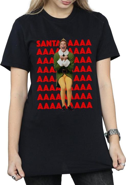 Actual product image Elf Womens/Ladies Buddy Santa Scream Cotton Boyfriend T-Shirt (S)