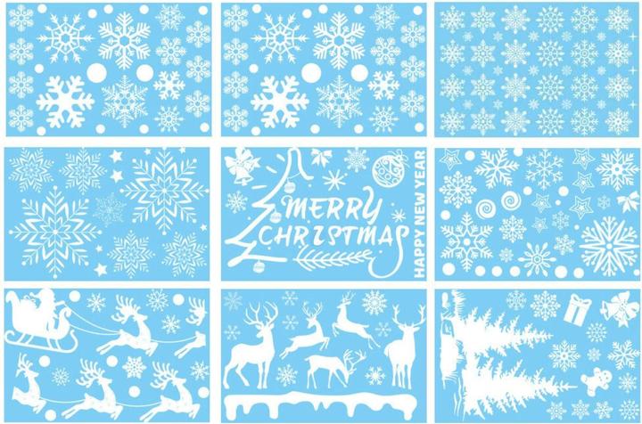 Hermex Motifs festifs Autocollants de Noël Décorations de fenêtre collables Autocollants de Noël