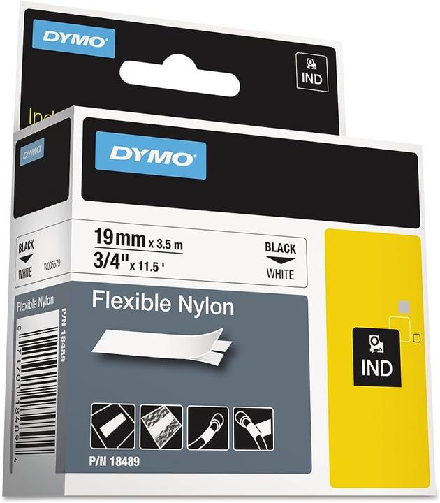 Produktbild Dymo Rhino Nylonband 18759, weiss (1.90 cm, Weiss)