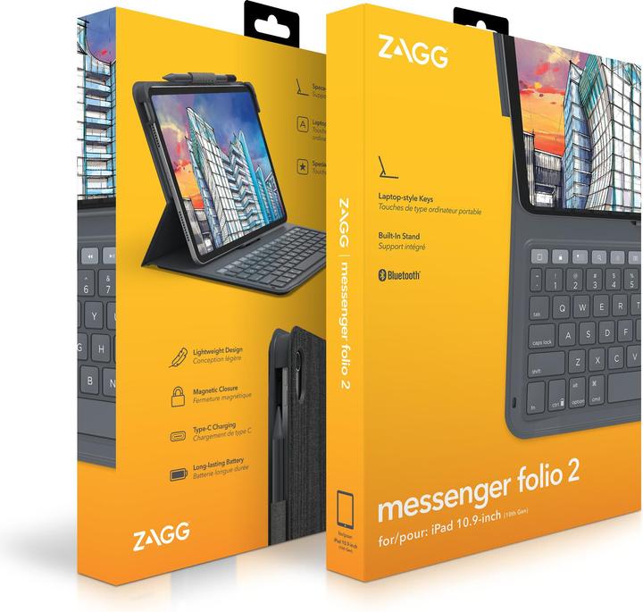 Produktbild Zagg Messenger Folio 2 (CH, iPad 2022 (10. Gen), iPad 2025 (11. Gen))