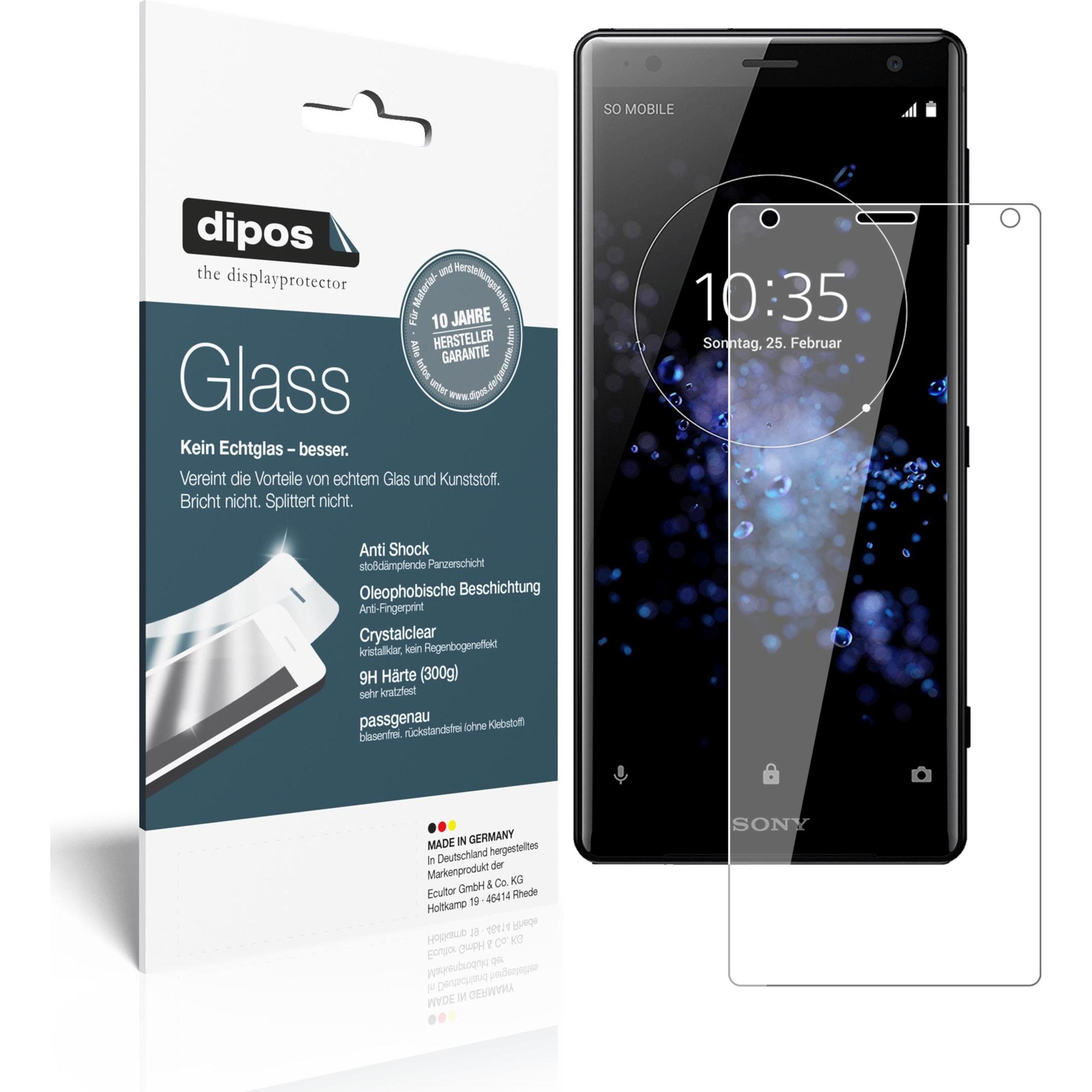 Dipos Displayschutz Anti-Shock (2 Stück, Sony Xperia XZ2), Smartphone Schutzfolie, Transparent