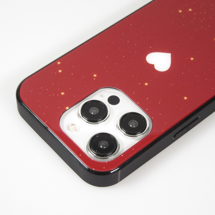 Produktbild PhoneLook Hülle Silikon Glossy integriertes LED Licht mit USB-C Anschluss Shiny Heart (Apple iPhone 15 Pro Max)