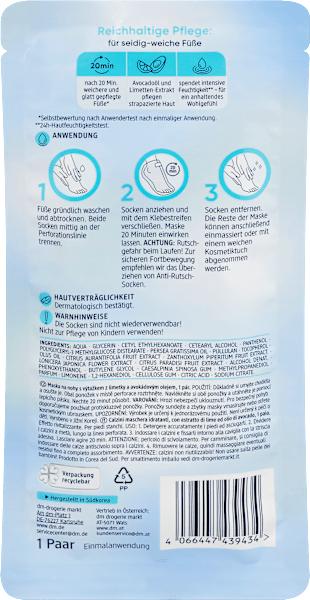 Valeurs nutritives et ingrédients dm Balea Masque pour les pieds Chaussettes (Masque de pied)