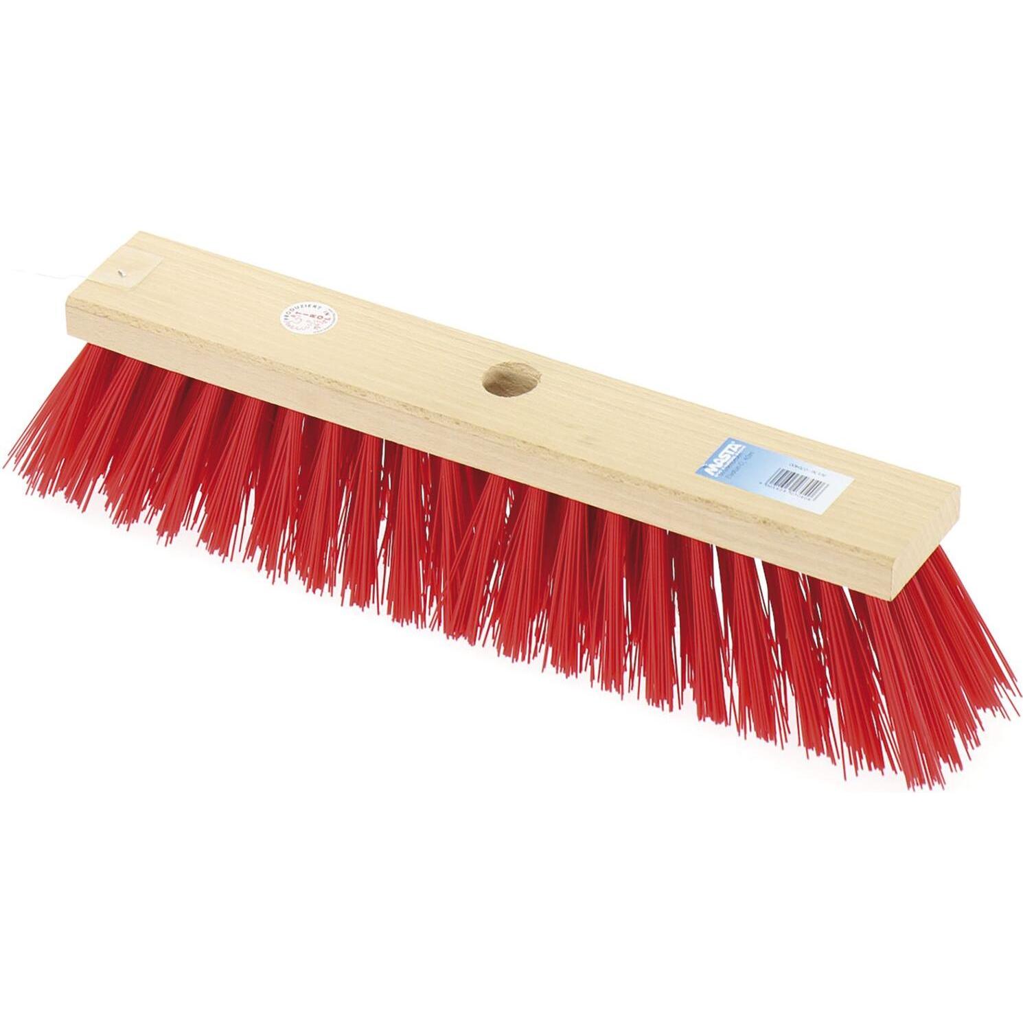 Masta Strassenbesen Elaston glatt Länge 600 mm Flachholz m. Stielloch, Reinigungsutensil, Rot