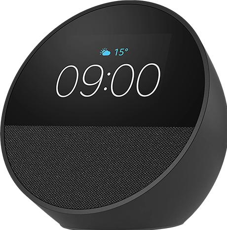 Productafbeelding Amazon Echo Spot (2024) slimme wekker - Zwart (Amazon Alexa)