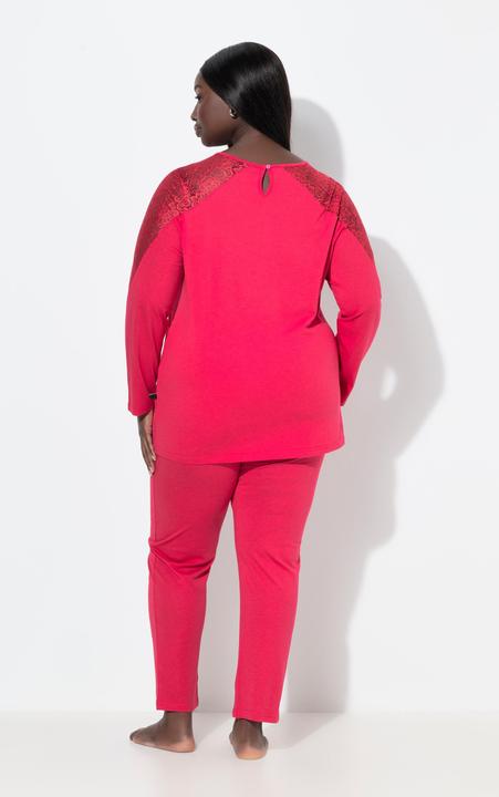 Produktbild Ulla Popken Pyjama, Spitze, Rundhals, Langarm, Modalmix (60)