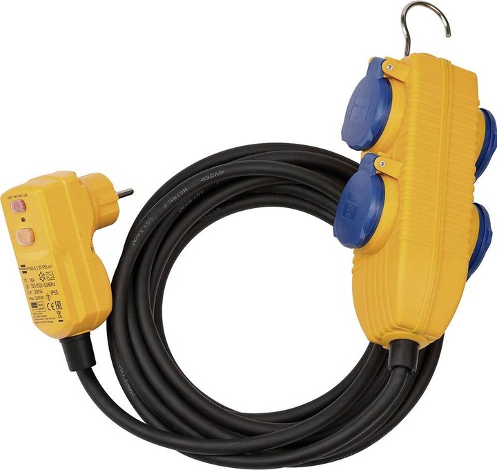 Produktbild Brennenstuhl Schutzadapterleitung FI IP54 mit Powerblock 5m H07RN-F3G1.5 (5 m)