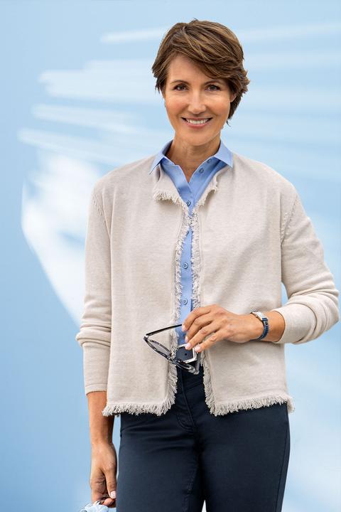 Produktbild Betty Barclay Damen Strickjacke mit Fransen (48)