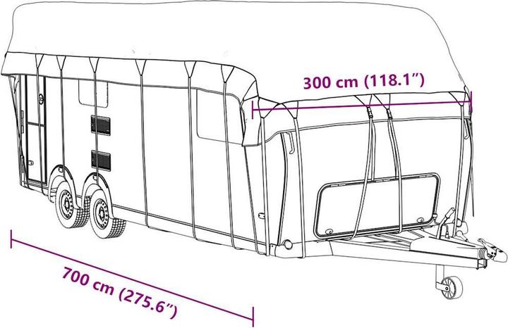 Actual product image vidaXL Roof tarpaulin for caravan grey 700x300 cm non-woven fabric