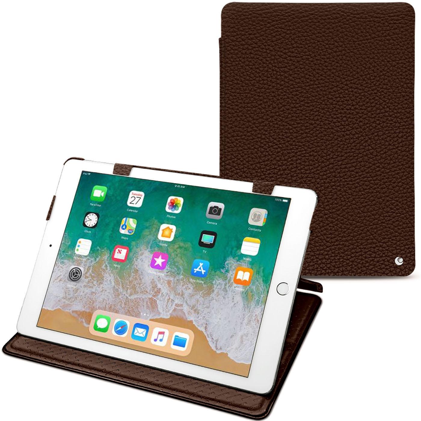 Noreve Lederschutzhülle horizontal (IPad 9.7 (2018)), Tablet Hülle, Braun