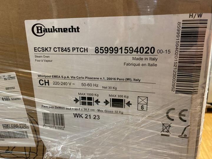 Image du produit Bauknecht Four à vapeur encastrable ECSK7 CT845 PT CH A