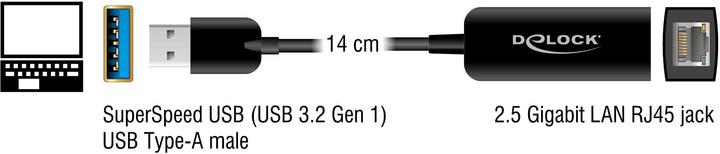 Produktbild Delock Adapter 66646 (USB 3.2, RJ45 2.5 Gigabit Ethernet (1x))