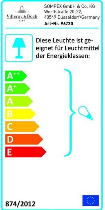 Energie-Label Villeroy & Boch Tokio (E27)