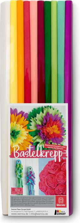 Werola Carta crespa Trend colori assortiti 31 g/mq 10 rotoli (31 g/m², 10 x)