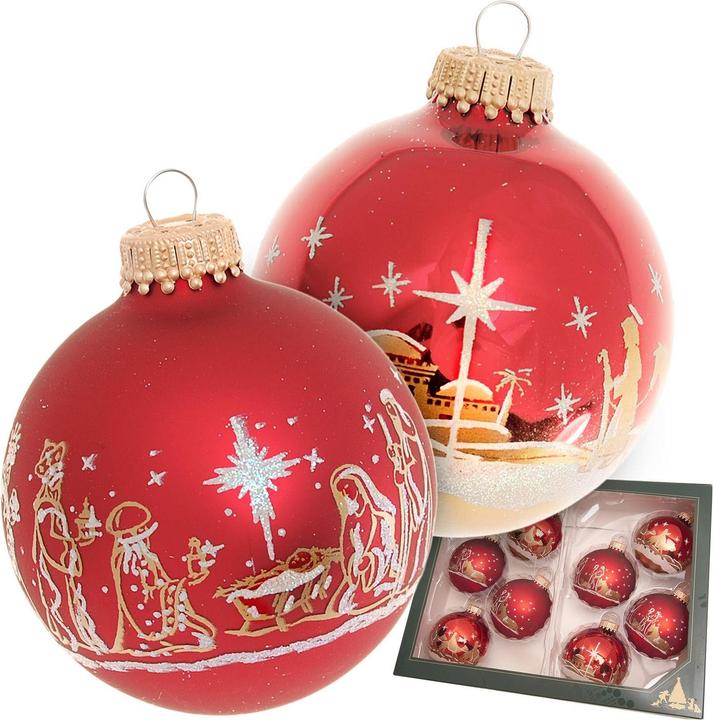 Krebs Glas Lauscha Weihnachtskugel-Set - 8 Kugeln (8-part)