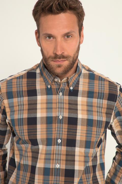 Produktbild JP1880 Karohemd, Langarm, Buttondown-Kragen, Modern Fit (3XL)