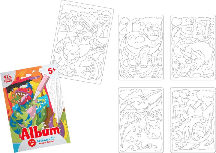 Image du produit Sabbiarelli Sand-it for Fun Album Dinosaures, 5 motifs (15 x 20 cm)