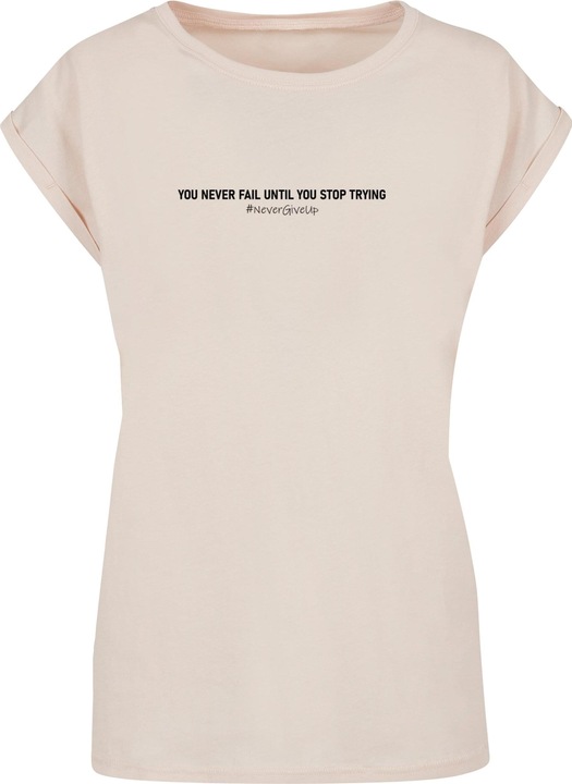 Produktbild Merchcode Ladies Never Give Up Extended Shoulder Tee - 111677 (L)
