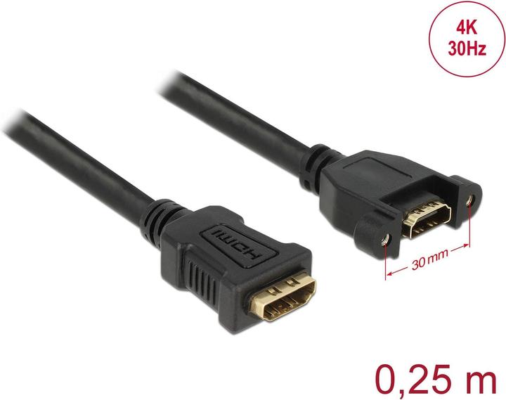 Produktbild Delock HDMI (Typ A) — HDMI (Typ A) (0.25 m, HDMI)
