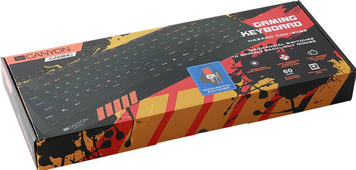 Actual product image Canyon Mechanical keyboard for games Hazard GK-6, Blue Switch, LED, US layout (Eng. Int., Cable)