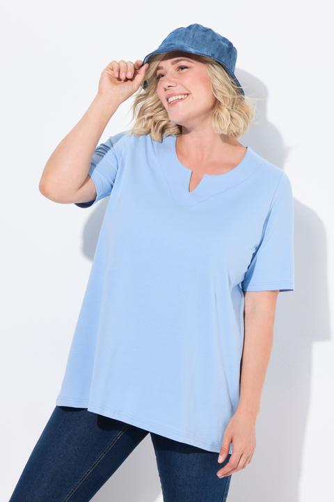 Immagine prodotto Ulla Popken T-shirt dal taglio svasato con scollo a tunica e mezze maniche (56)