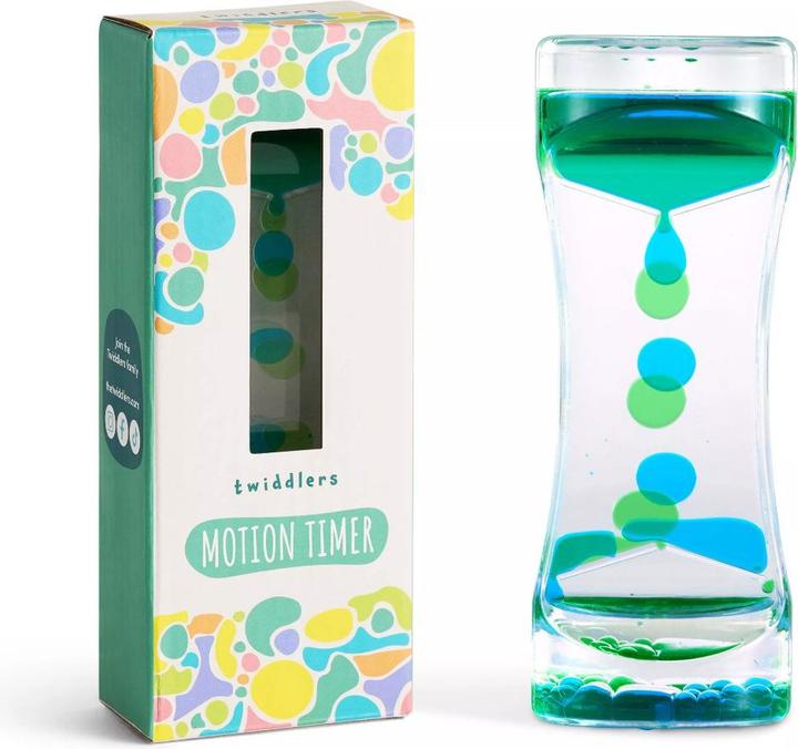 The twiddlers Flüssige Sanduhr Liquid Motion Timer grün blau