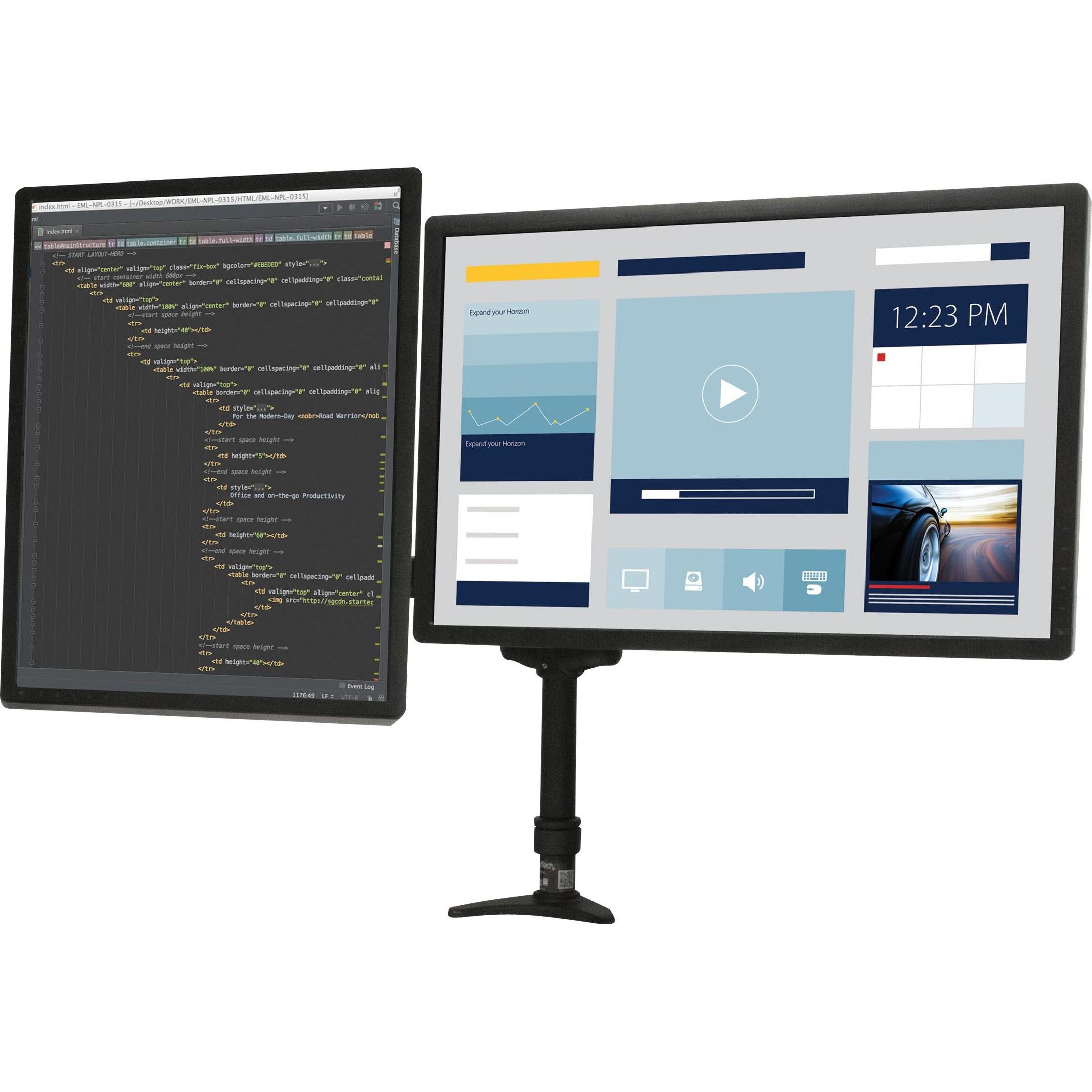 Thumbnail - StarTech Articulating Dual Monitor Arm (Tisch, 24"), Monitor Halterung, Schwarz
