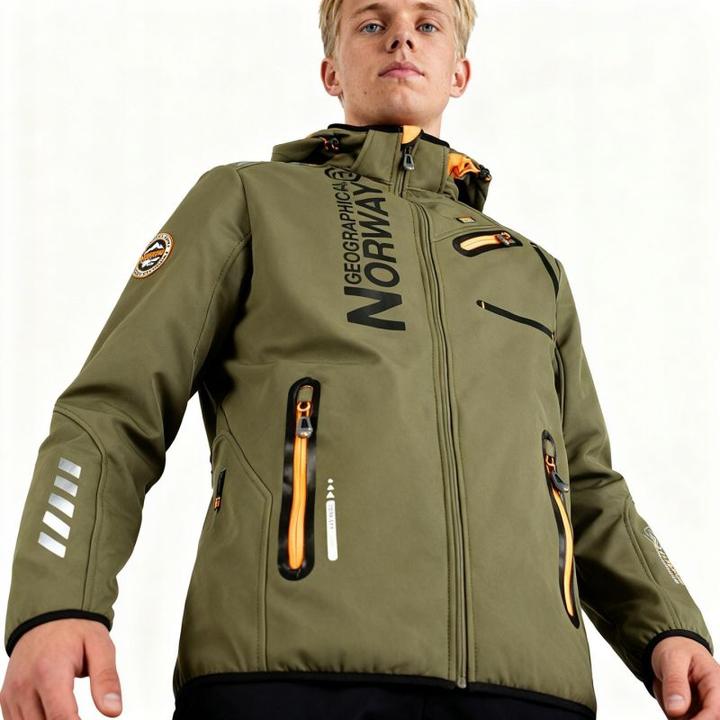 Actual product image Geographical Norway Royaute DB 068 M WY1996H/GN-Kaki / Orange Softshell Jacket
