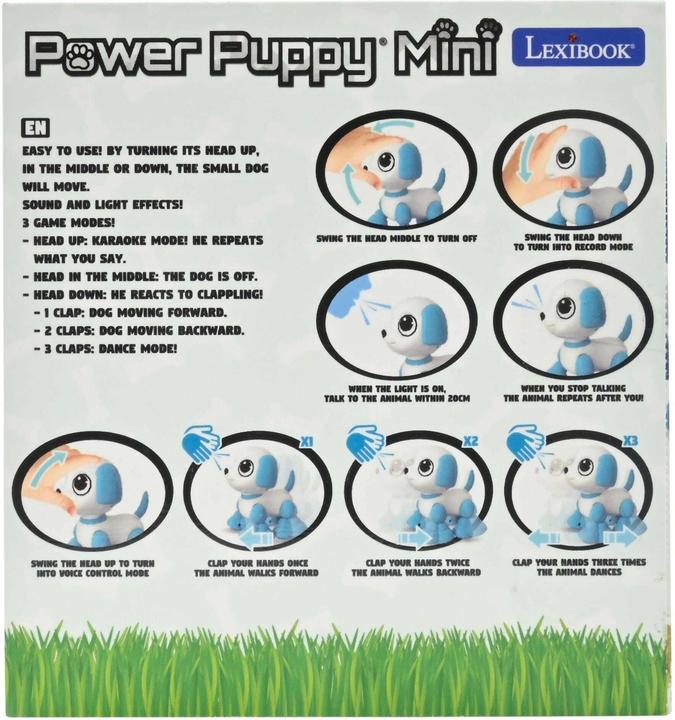 Produktbild Lexibook POWER PUPPY Mini Hunde-Roboter mit Licht und Soundeffekten, Handklatschbefehl, Wiederholungsfunktion (Multilingual)