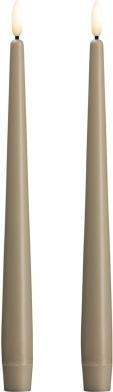 Moods & More LED taper kaars - Slim - Kit grijs - 23x250 mm - 2 stuks (2x)