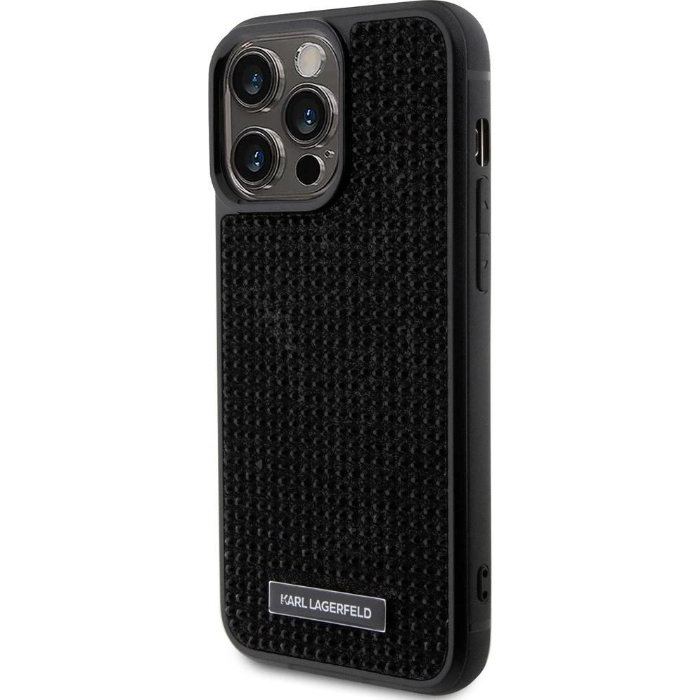 Thumbnail - Karl Lagerfeld KLHCP15XHDSPLK iPhone 15 Pro Max 6.7" czarny/black hardcase Rhinestone Logo Metal Pla (Apple iPhone 15 Pr...