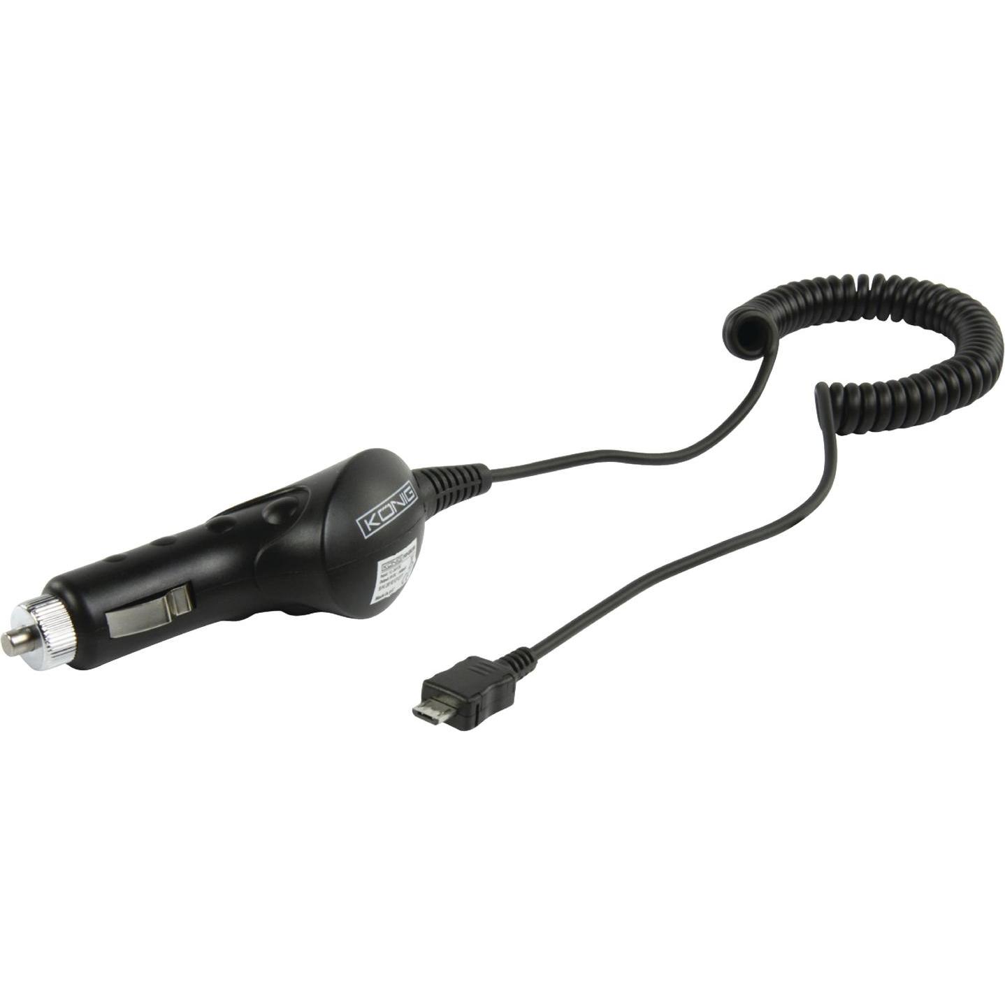 Thumbnail - König CarCharger 12V-24V 1A Spiralk. (König-Verkaufblister), Auto Adapter, Schwarz