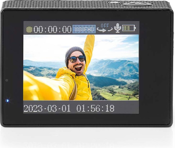 Produktbild Nedis Action Cam 1080p@30fps 12 MPixel Wasserdicht bis: 30.0 m 90 min WLAN App erhältlich für: Andro (30p, WLAN)